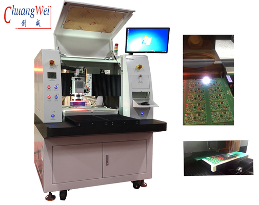 AC220V स्वचालित लेजर पीसीबी डिपैनलिंग मशीन उच्च परिशुद्धता सीसीडी स्वचालित स्थिति ऑफलाइन