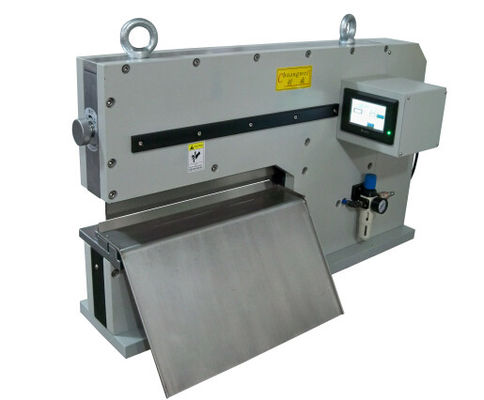 एलईडी फिटकिरी बोर्ड, पीसीबी गिलोटिन के लिए 10W L450mm मैक्स शीयरिंग PCB V कट मशीन